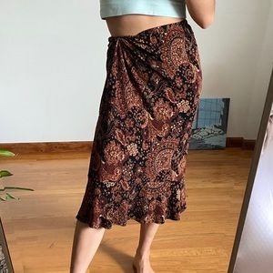 Long patterned midi skirt